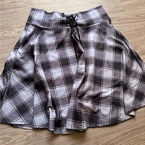 Plaid Black and Gray Women's Skirt